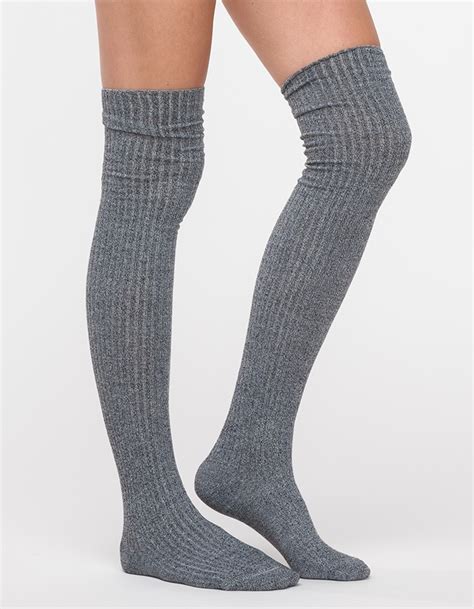 lyst baserange over knee socks in gray