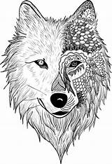 Zentangle Wolf Lobo Loup Mandala Coloriage Tatuaje Mandalas Animales Dibujo Fotos Para Dibujos Lobos Patrones Monstre Tablero Seleccionar sketch template