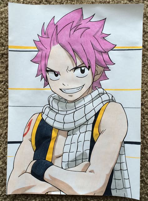 natsu dragneel draw  faber castell coloured pencils anime