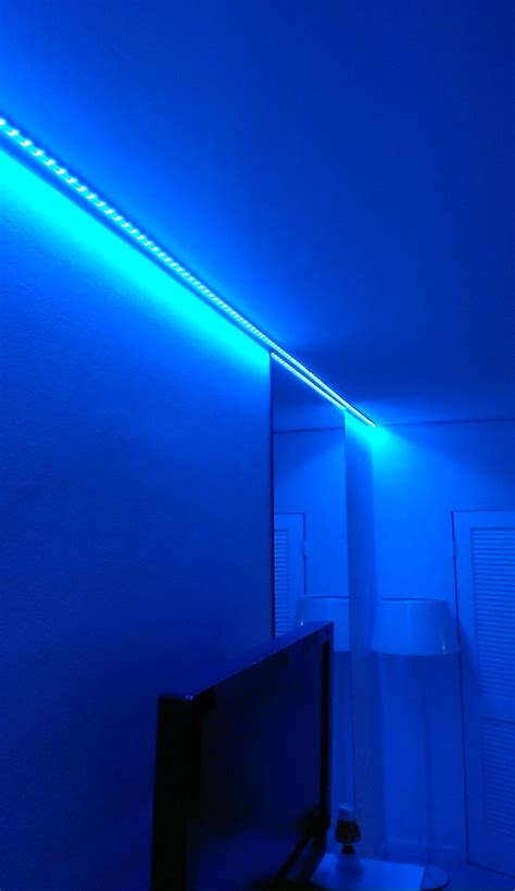 blue led lights room aesthetic bmp