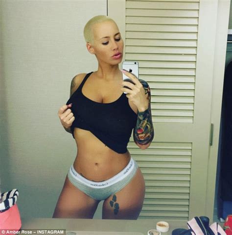 amber rose shares sexy instagram selfie in her calvin kleins daily