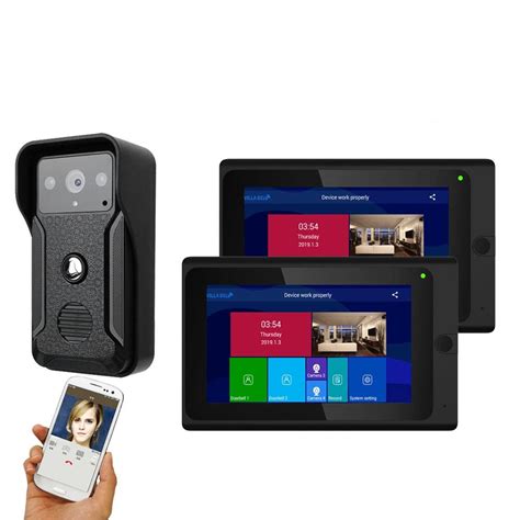 monitors wireless wifi video door phone doorbell intercom entry system  wired hd