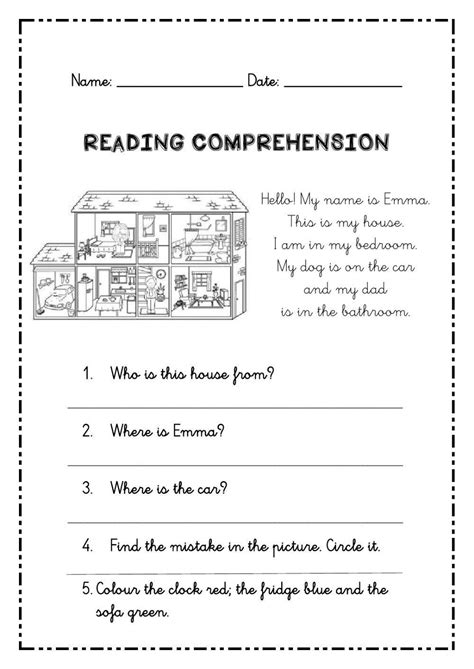 grade reading comprehension worksheets worksheets library