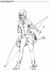 Archer Female Forest Drawing Anime Sherwood Getdrawings Bow Chai Deviantart Browse sketch template