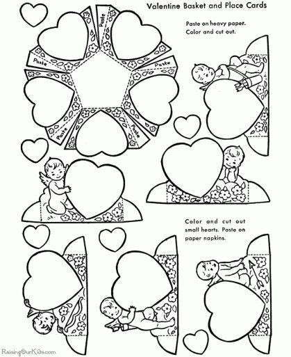 valentines page    coloring pages  valentine crafts