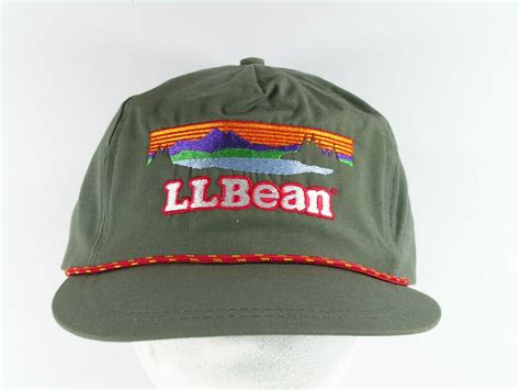 Vintage L L Bean Baseball Cap Hat Xl Elastic Army Green