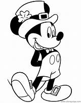 Mickey Coloring Pages Mouse Disney St Patrick sketch template