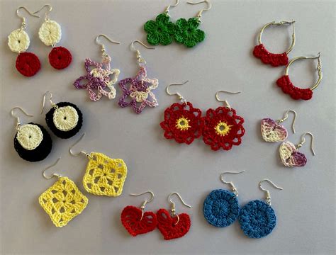easy crochet earrings   patterns love  stay home