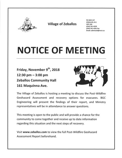 notice  meeting village  zeballos