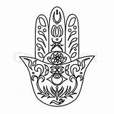 Hand Hamsa Fatima Drawing Coloring Pages Ornate Elegant Drawings Getdrawings Getcolorings Vector Paintingvalley sketch template