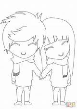 Boy Girl Anime Coloring Pages Girls Boys Printable Supercoloring sketch template