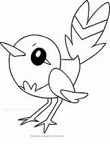 Pokemon Coloring Pages Fennekin Fletchling Getcolorings Drawing sketch template