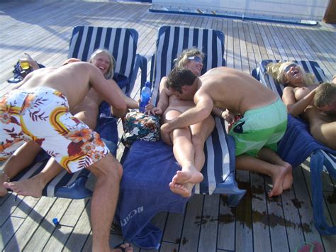 hot caribbean cruise with a few topless euro party girls