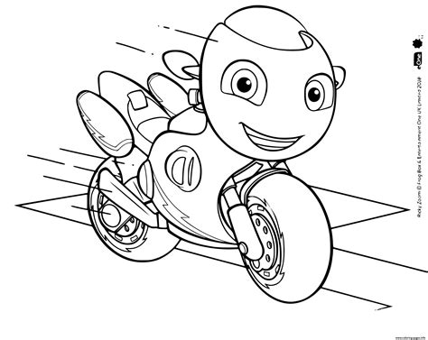ricky  scooter  loves speed coloring page printable