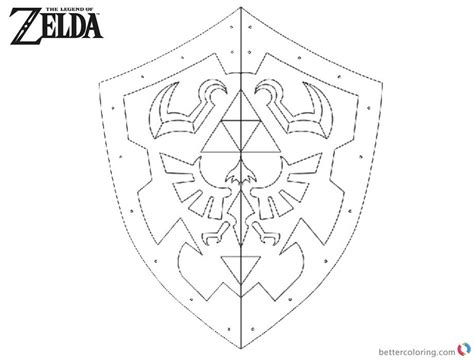 zelda coloring shield pages legend printable link links adults sketch