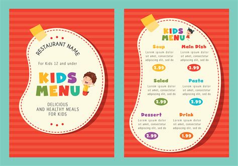 kids food menu card template psd menu card template menu card design images