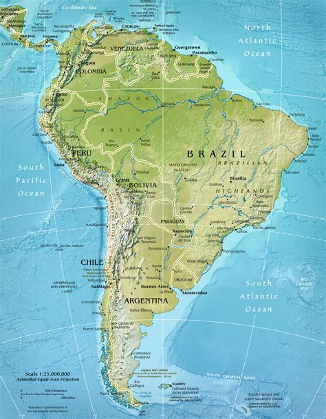 maps international huge physical south america wall map paper