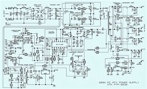 electro   atx power supply computer schematic circuit diagram dtk ptp
