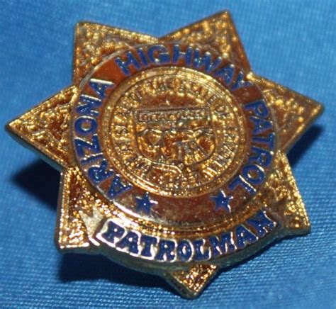 Vintage Arizona Highway Patrol Patrolman Mini Badge Pin Ebay
