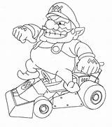 Wario Coloring Pages Mad Strong Standing Funny sketch template