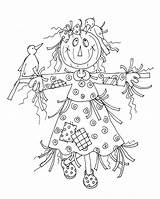 Girl Scarecrow Coloring Pages Birdie Friends Choose Board Digi Stamps sketch template