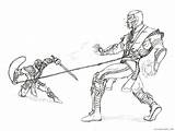 Mortal Kombat Scorpion Combat Coloring4free Dibujos Elder Coloringme Designlooter Getdrawings sketch template