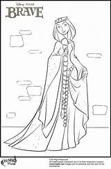 Brave Coloring Pages Disney Queen Elinor Bookmark Url Title Read Teamcolors sketch template