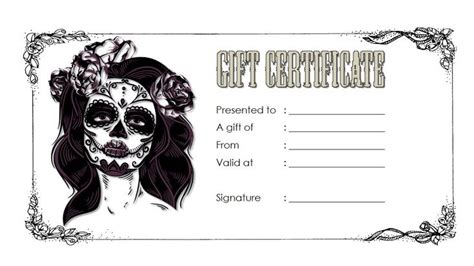 tattoo shop gift certificate template   version printable