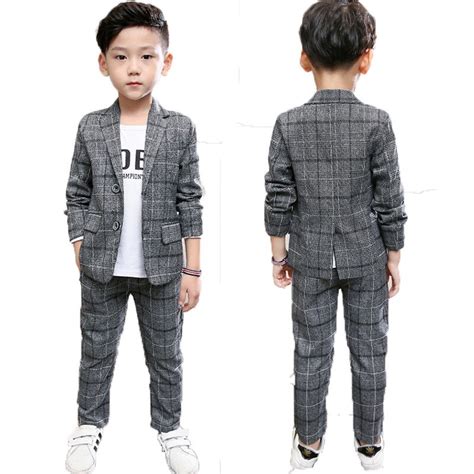 boys fashion clothing sets childrens gentleman plaid tops