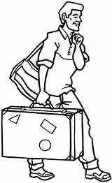Luggage Man Vacations Trips Attractions Line Vinyl Carrying Customize Sticker Decals Signspecialist Beevault sketch template