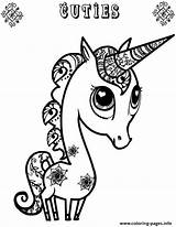 Coloring Pages Unicorn Cuties Cute Printable Cuty Color Print Animal Colouring Adult sketch template