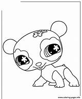 Panda Coloring Pages Pet Shop Cute Littlest Printable Kawaii Color Template sketch template