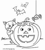 Coloring Halloween Pages Pumpkin Popular sketch template