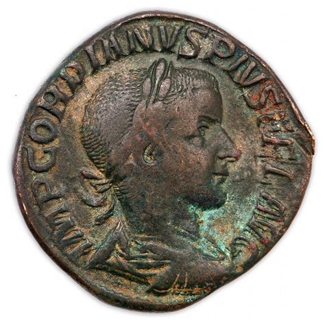 ancient coin gordian iii ae sestertius rome mint  ad
