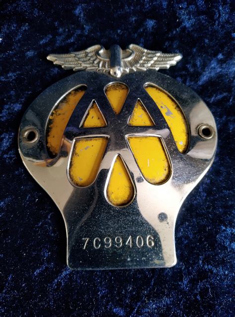 vintage chrome aa car badge etsy