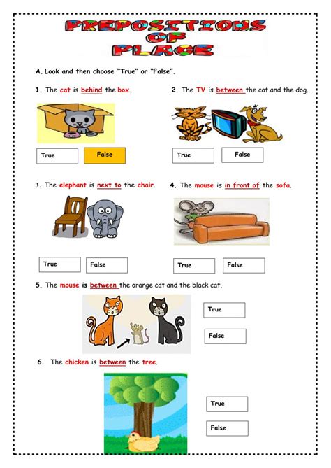 prepositions  place  exercise   level