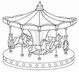 Merry Go Round Carousel Coloring Pages Outline Tattoo Colouring Epic Sheet Kids Sketchbook Coloringpagesfortoddlers sketch template
