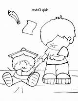 Coloring Others Helping Pages Serving Children Kids Color Getcolorings Printable Bible Getdrawings sketch template