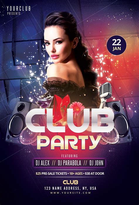 club party freebie photoshop flyer template pixelsdesign  psd