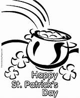 St Patrick Coloring Pages Gold Patricks Happy Saint Pot Sheets Rainbow Color Printables Printable Clipart Crayola Easter Print Printing Help sketch template