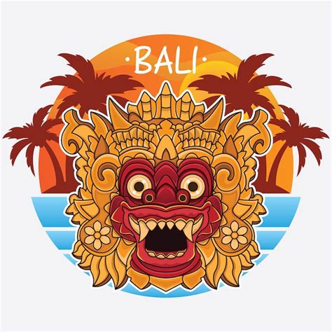 premium vector design bali island logo