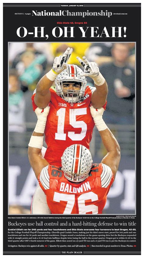 ohio newspaper front pages   buckeyes title