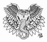 Colorare Favolosi Pineglen Mandala Elefante Disegnare Facili Numeri sketch template