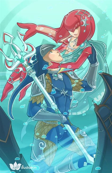 Mipha And Link Breath Of The Wild Print 13 X 19 Etsy
