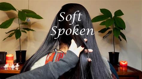 soft spoken brushing and playing with long hair [asmr