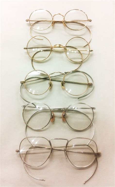 1920 s 30 s antique wire rimmed eyeglasses w coil cable temples 12k gold filled by american
