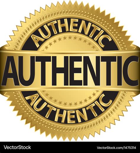 authentic gold label royalty  vector image