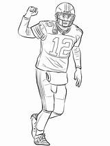 Aaron Rodgers Coloring Pages Printable Football Player Kids Bay Green Cowboys Dallas Choose Board Draw sketch template