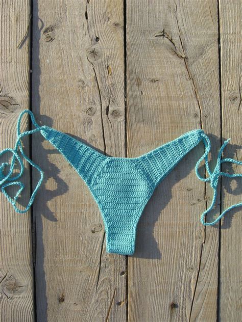 crochet bikini high hip brazilian crochet bikini set aqua etsy