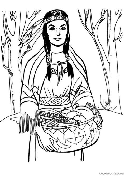 native american girl coloring pages coloringfree coloringfreecom